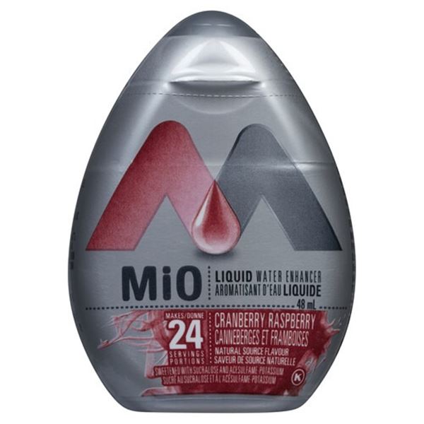 NEW BAG OF 3 X 48ML MIO LIQUID WATER CRANBERRY RAS