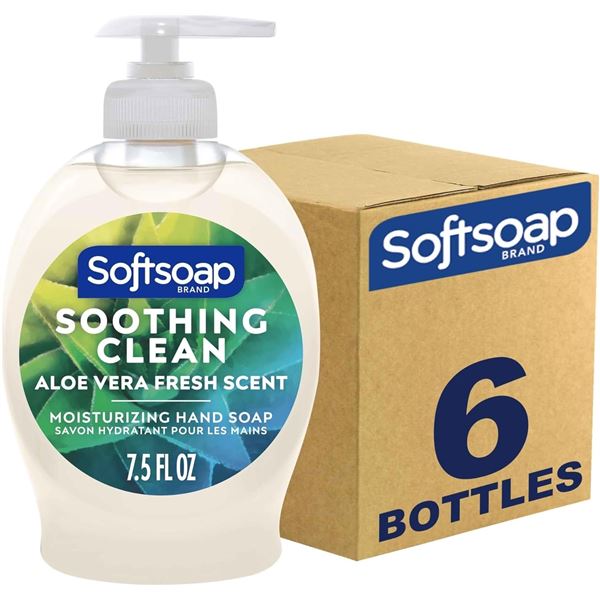 NEW CASE OF 6 SOFTSOAP SOOTHING CLEAN ALOE VERA