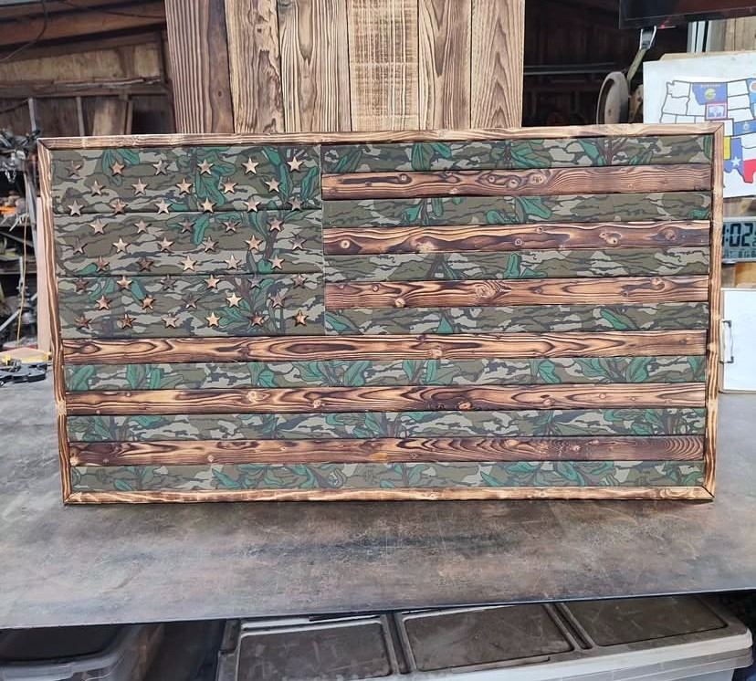 Turkey Call Display Rack Handmade Custom Call Cabinet and American Flag by Redmist Displays ...