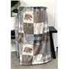 Image 1 : Touch of Grace Adult size 60x90 Neutral Bear Patchwork