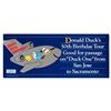 Image 1 : A Donald Duck 50th Birthday Tour Flight Voucher.