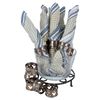 Image 1 : Mickey Metal Trivet, Glass Bowl, Napkin Rings, Napkins.