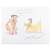 Image 1 : A Fred Flintstone & Pluto Drawing by Jerry Hathcock.
