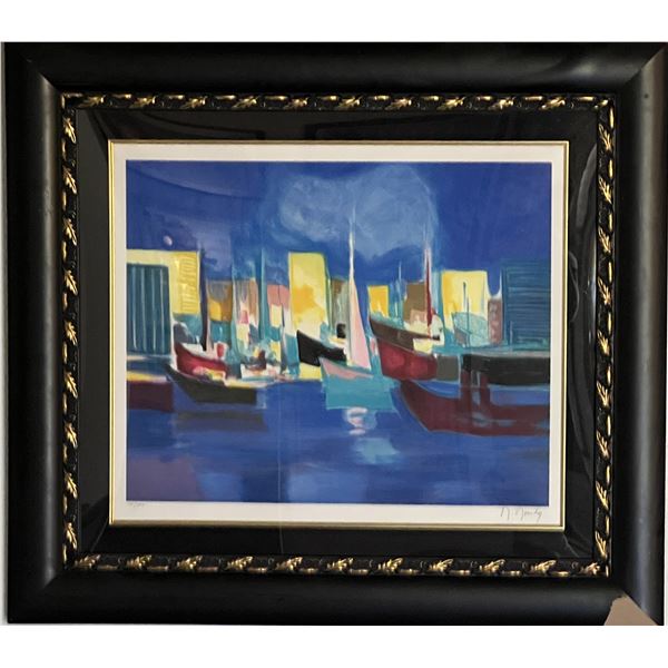 Unknown artist sailboat lithograph