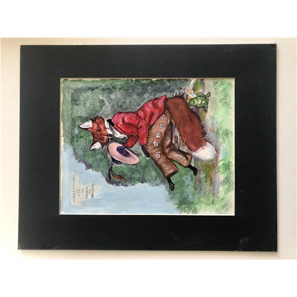 Jinglebritches the Fox and Croakus the Frogasus Original Art - All Heart Designs 1984