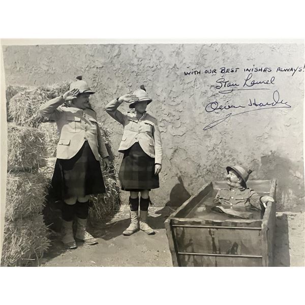 Stan Laurel and Oliver Hard signed photo