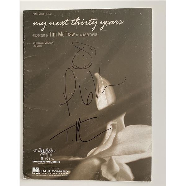 Tim McGraw and Phil Vassar signed sheet music