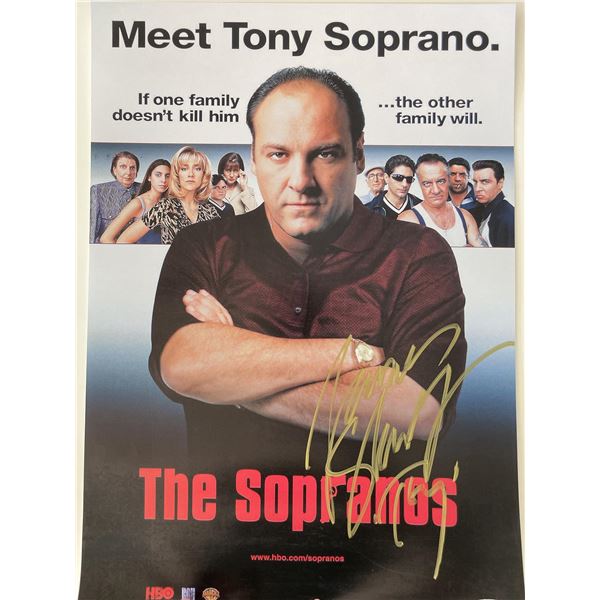 The Sopranos James Gandolfini signed mini poster