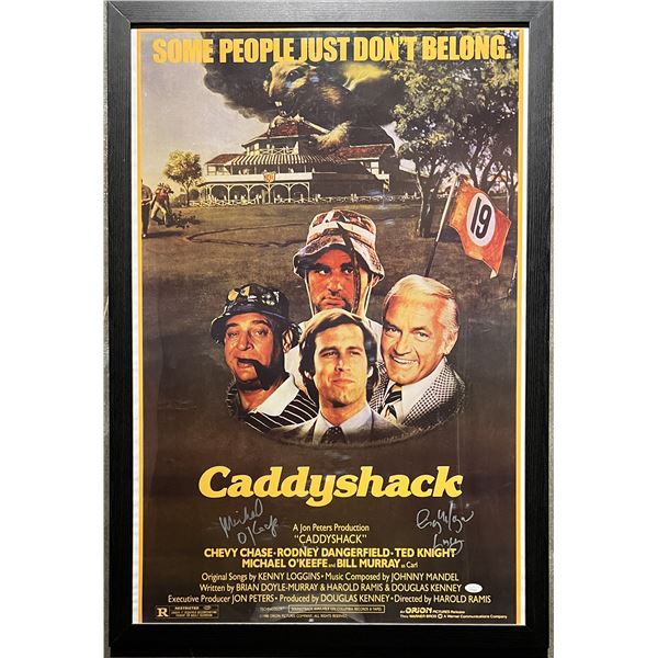 Caddyshack cast signed movie poster. JSA authenticated