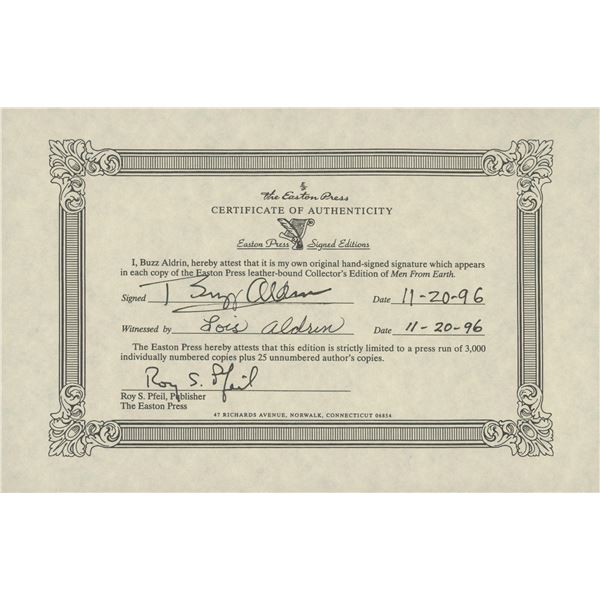 Buzz Aldrin signed certificate