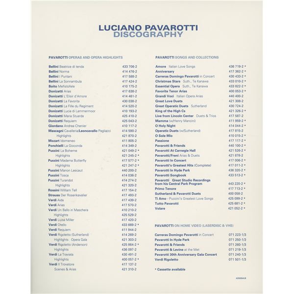 Luciano Pavarotti signed photo