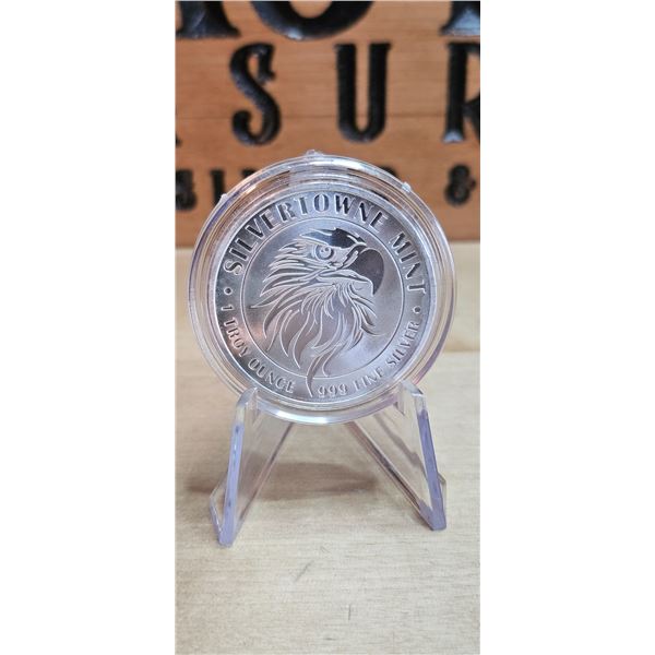 Lot 4-1) 1 Oz Silvertowne Mint Mighty Eagle Silver Round