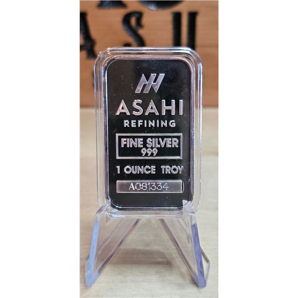 Lot 8-1) 1 oz Silver Asahi Bar