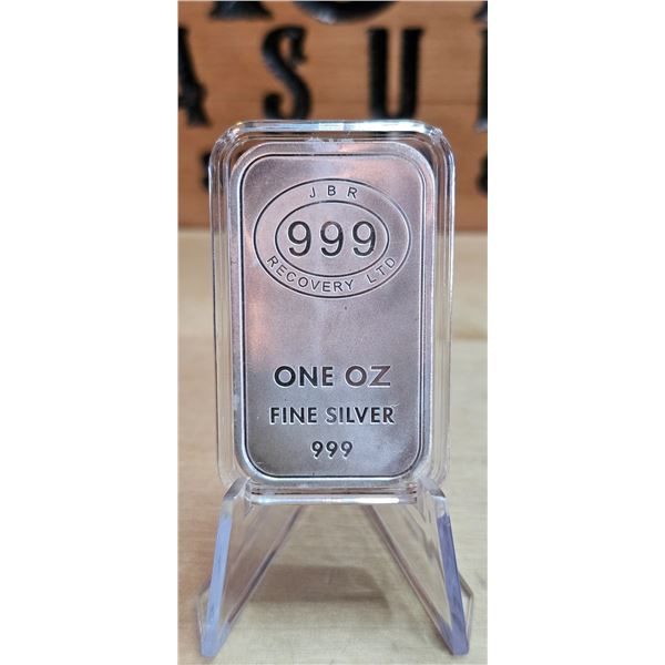 Lot 10-1) 1 oz Silver Bar JBR Recovery