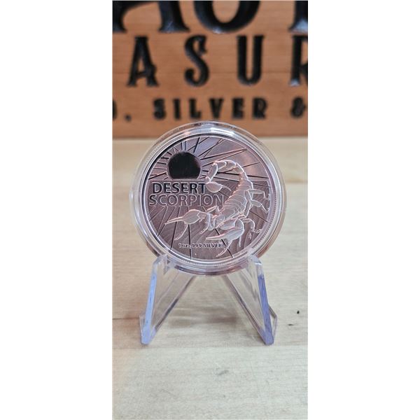 Lot 21-1) 1 oz 2022 Australia's Most Dangerous: Desert Scorpion Silver Coin