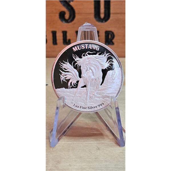 Lot 23-1) 1 oz Silver Tokelau Mustang