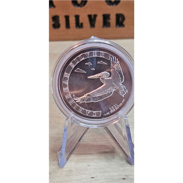 Lot 41-1) 1 oz Barbados Caribbean Pelican 2021