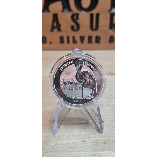 Lot 49-1) 1 oz Silve American Flamingo 2021