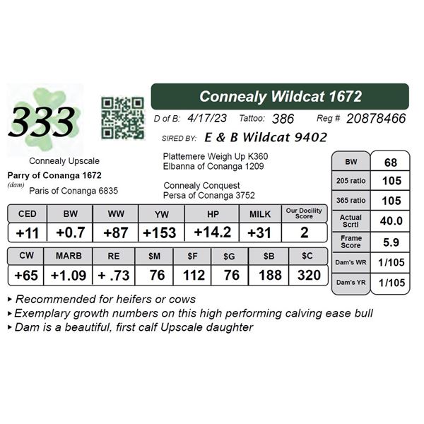 Connealy Wildcat 1672