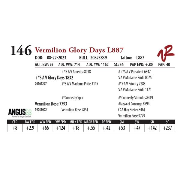 VERMILION GLORY DAYS L887