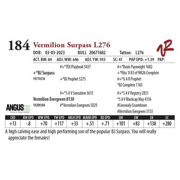 VERMILION SURPASS L276