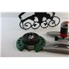 Image 3 : (2) Garden Sprinklers and Wired Garden Hose Hanger