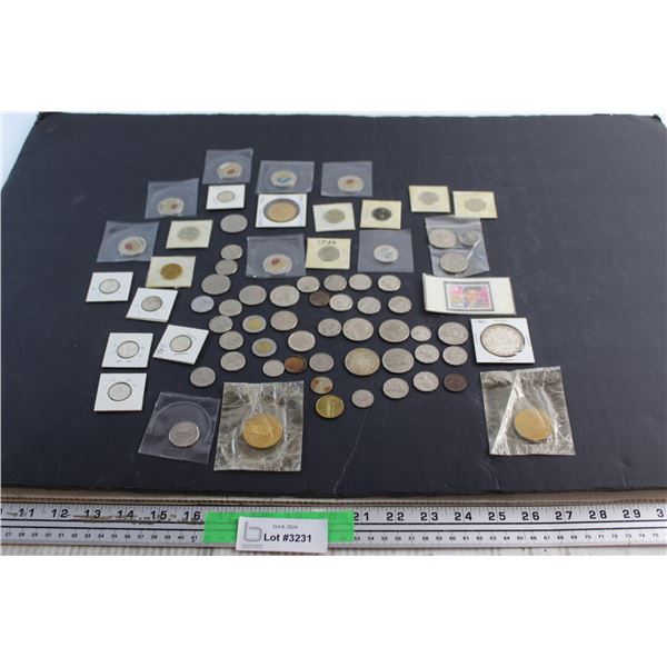 Collectible Canadian Coins and US Elvis Presley Post Stamp