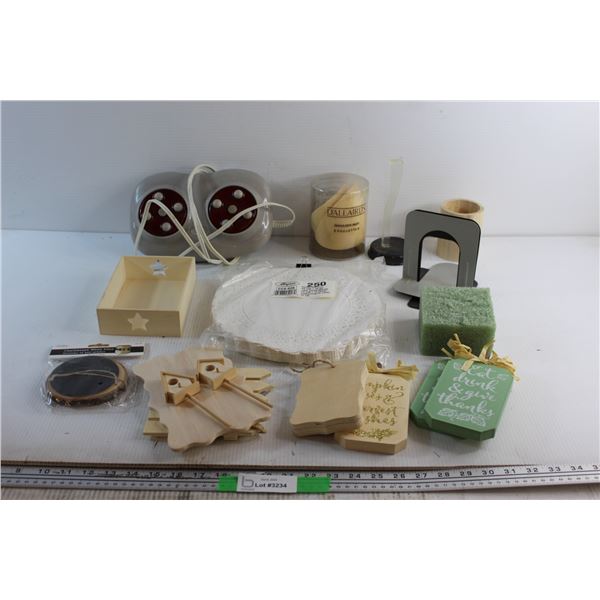 Crafting Items, Lace Paper Doilies, Shoulder Pads, Foot Massager and Assorted Items