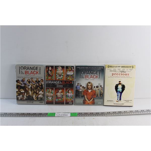 (4) DVD Movies - Orange is the New Black 1-3 Seasons and Precious