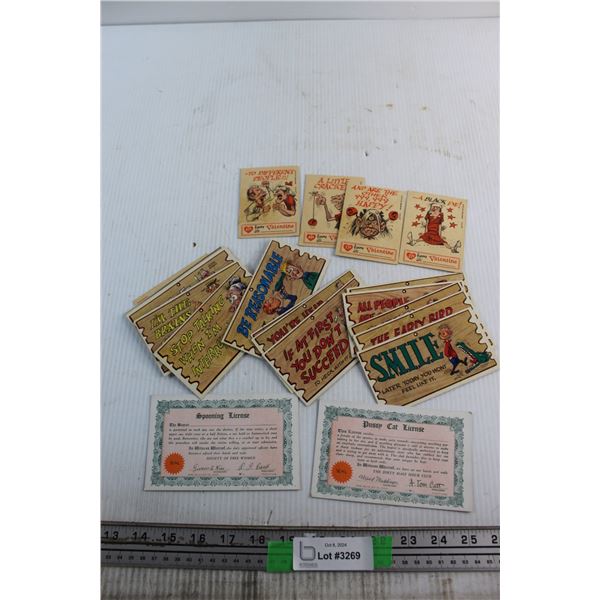 Novelty Gag Cards and Post Stamps