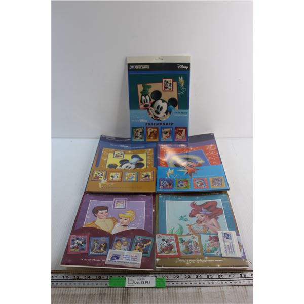 (5) 4 8x10 Walt Disney Prints with Matching Post Stamps