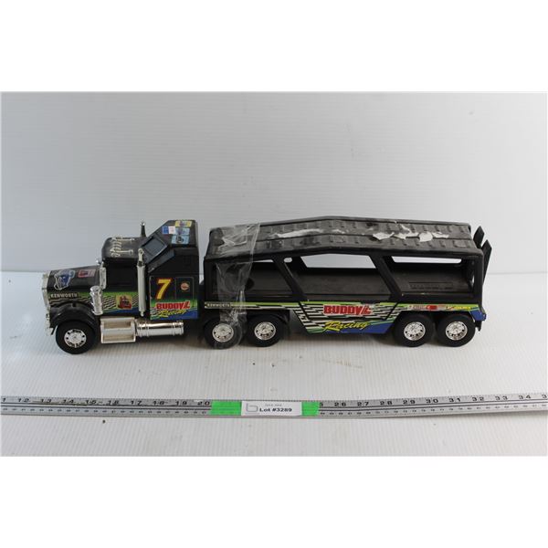 Kenworth Truck with Trailer Car Hauler Toy - Buddy L Racing