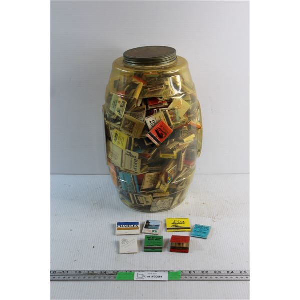 Plastic Jar and Vintage Matches