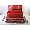Image 1 : Metal Craftsman Tool Box w/Contents - Side Cutters - Pliers - Standard Sockets Files - Ball Pean Ham