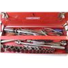 Image 4 : Metal Craftsman Tool Box w/Contents - Side Cutters - Pliers - Standard Sockets Files - Ball Pean Ham