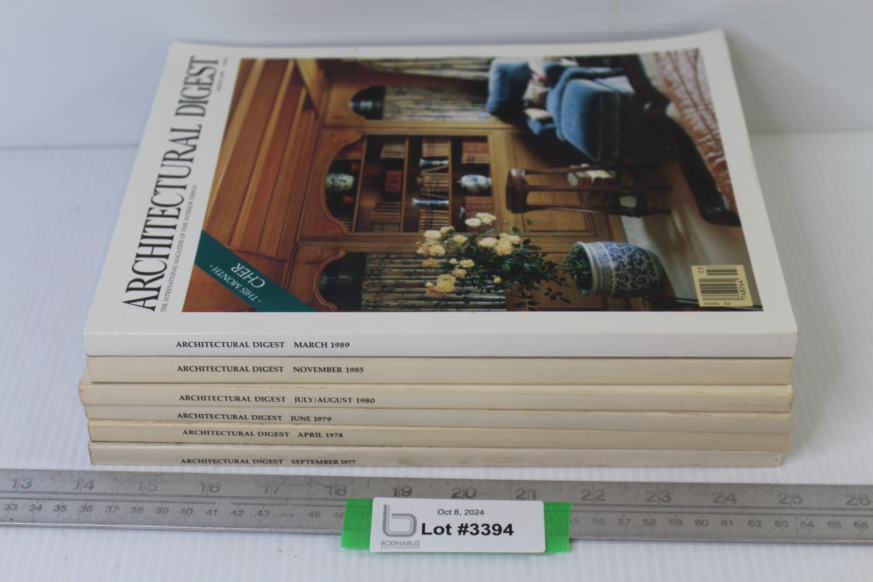 (6) Architectural Digest Magazines - Bodnarus Auctioneering