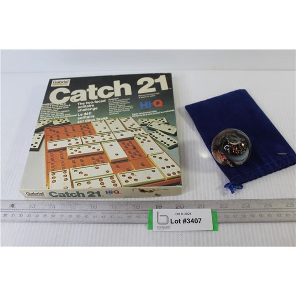 Catch 21 Game - Glass Coloured Paper Weight