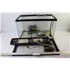 Image 1 : Fish Tank w/Lamp - Pump & Filter - Has Screen Lid/Top (everything powers on and runs - melted - as i