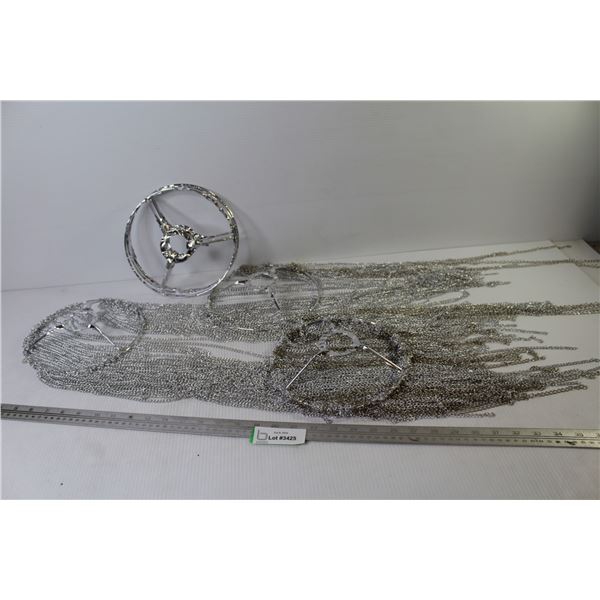 (3) Chain Lamp Shades (8"w - center hole 1 1/2" - (3) Extra 8" Rings