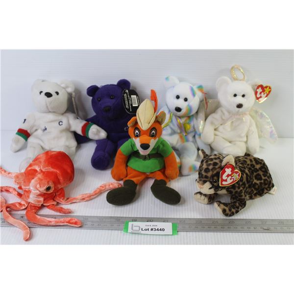 (7) Stuffed TY Beanie Babies