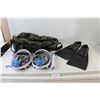 Image 1 : Size 7-8 Flippers, Camo Duffel Bag, (2) Snorkelling Masks