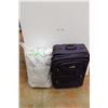 Image 1 : * Purple Lynx Suitcase - 14" x 20" x 30" With Double Bed Comforter - Consignor Says Only Used For 2 