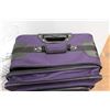 Image 3 : * Purple Lynx Suitcase - 14" x 20" x 30" With Double Bed Comforter - Consignor Says Only Used For 2 