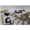 Image 4 : Drill Bits, (3) C Clamps, Rope, Assorted Electrical/Household Items