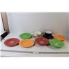 (2) Cups with Saucers - (3) Bowls and (3) Plates