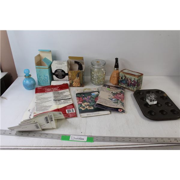 Marbles, (2) Bloodhound Decanters, (2) Wallpaper Boarders, Universal Bottle Caps, Birds Of Paradise 