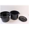 Image 2 : Enamel Steamer Pot w/ Lid - 9.5" Tall x 9" Wide