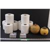 Image 1 : Lot: (8) RV Toilet Paper Rolls, (2) Tealight Candle Holders & (2) Battery Operated Tealight Candles 