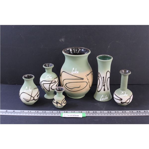 (6) Cuban Pottery Vases - Assorted Sizes