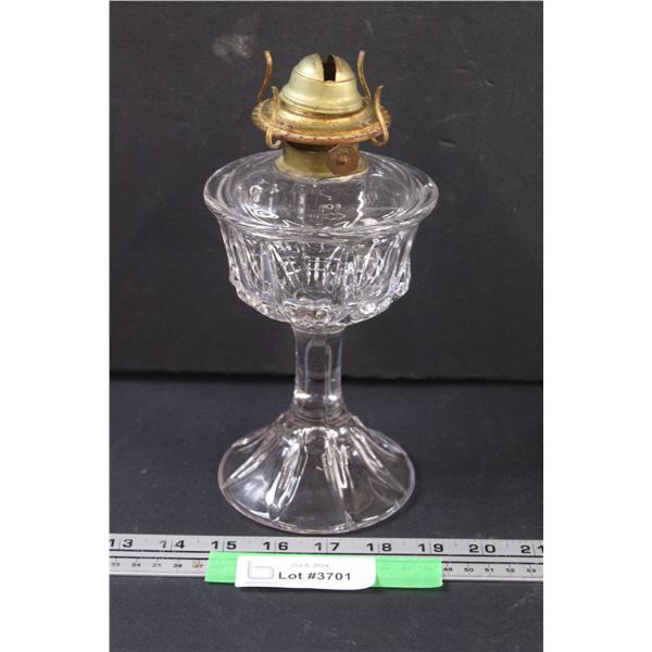 Clear Glass Kerosene Lamp Base - 9" x 4.5"
